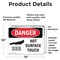 Signmission Hot Surface Sign, 10 in H x 14 in W, Vinyl Decal, Hot Surface Do Not Touch OS-2PACK-DS-D-1014-L-1363 - alternate 3